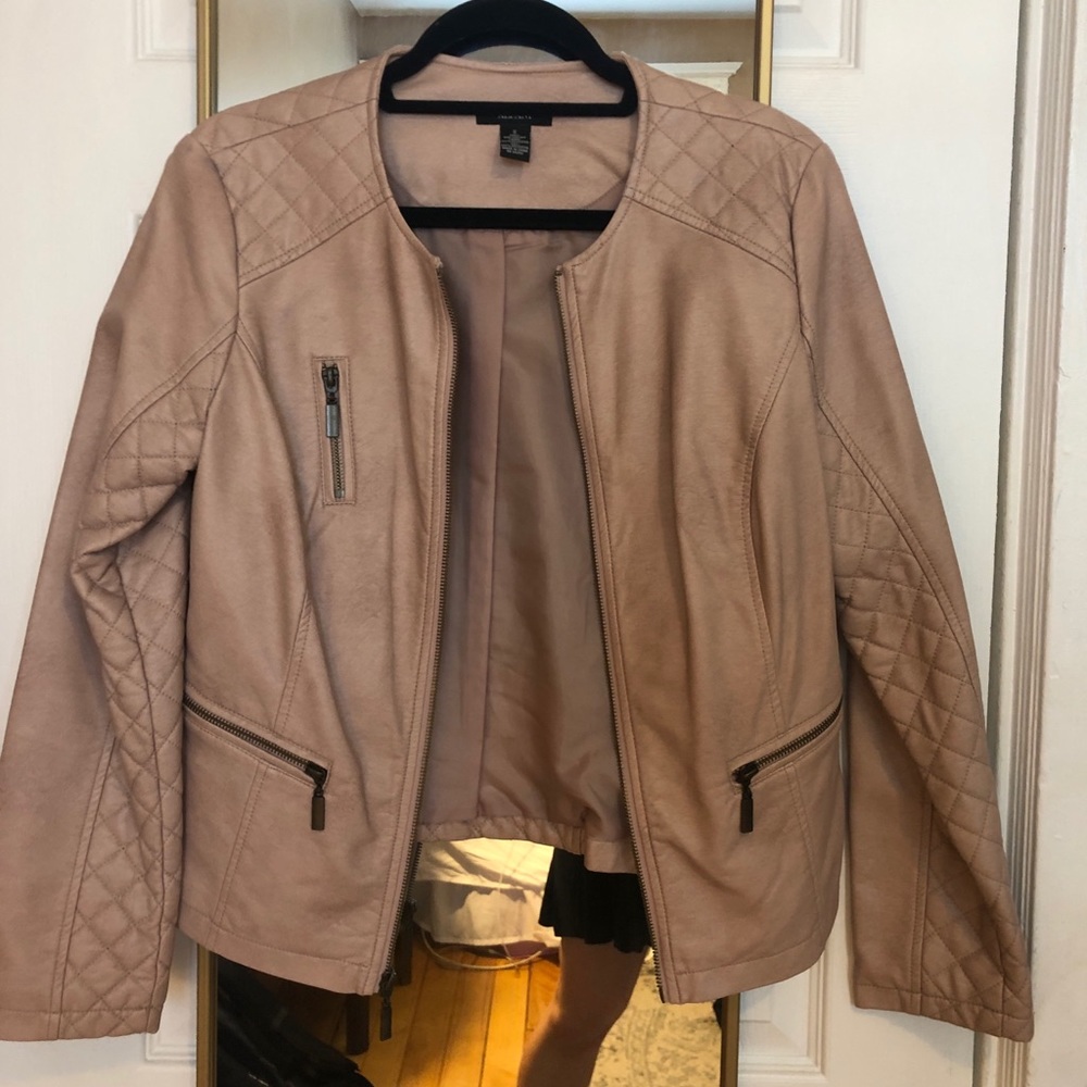 Faux leather dusty rose jacket